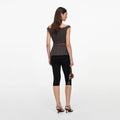 Brown Off Shoulder Collar Top