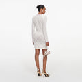 Cream Fringe Knit Mini Dress