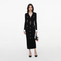 Black Chenille Knit Midi Dress