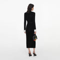 Black Chenille Knit Midi Dress