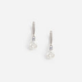 Crystal Flower Dangle Hoop Earring