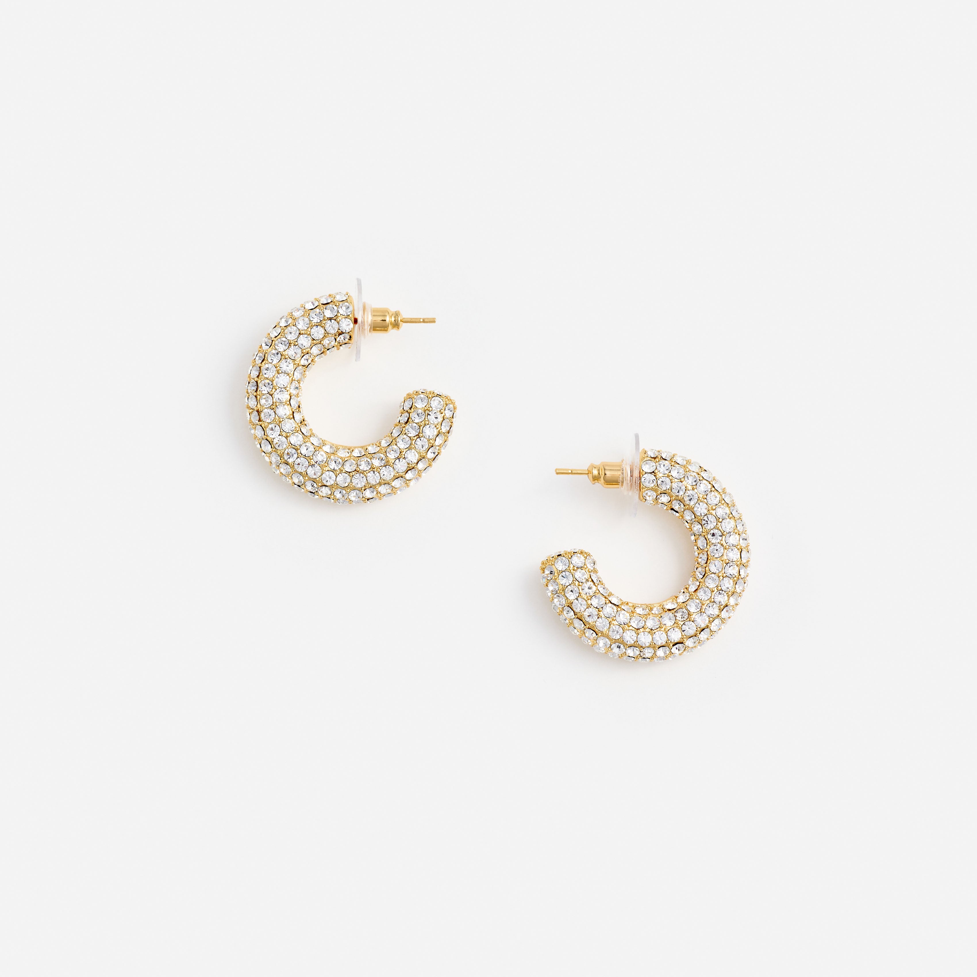 Gold Crystal Hoop Earring