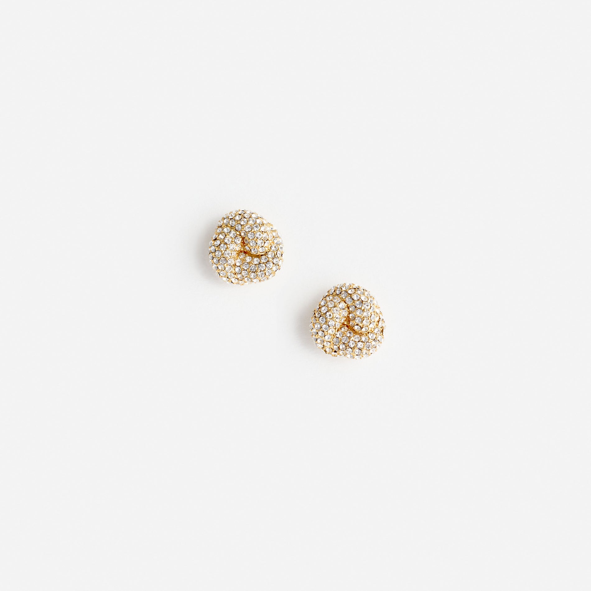 Small Gold Crystal Knot Earring