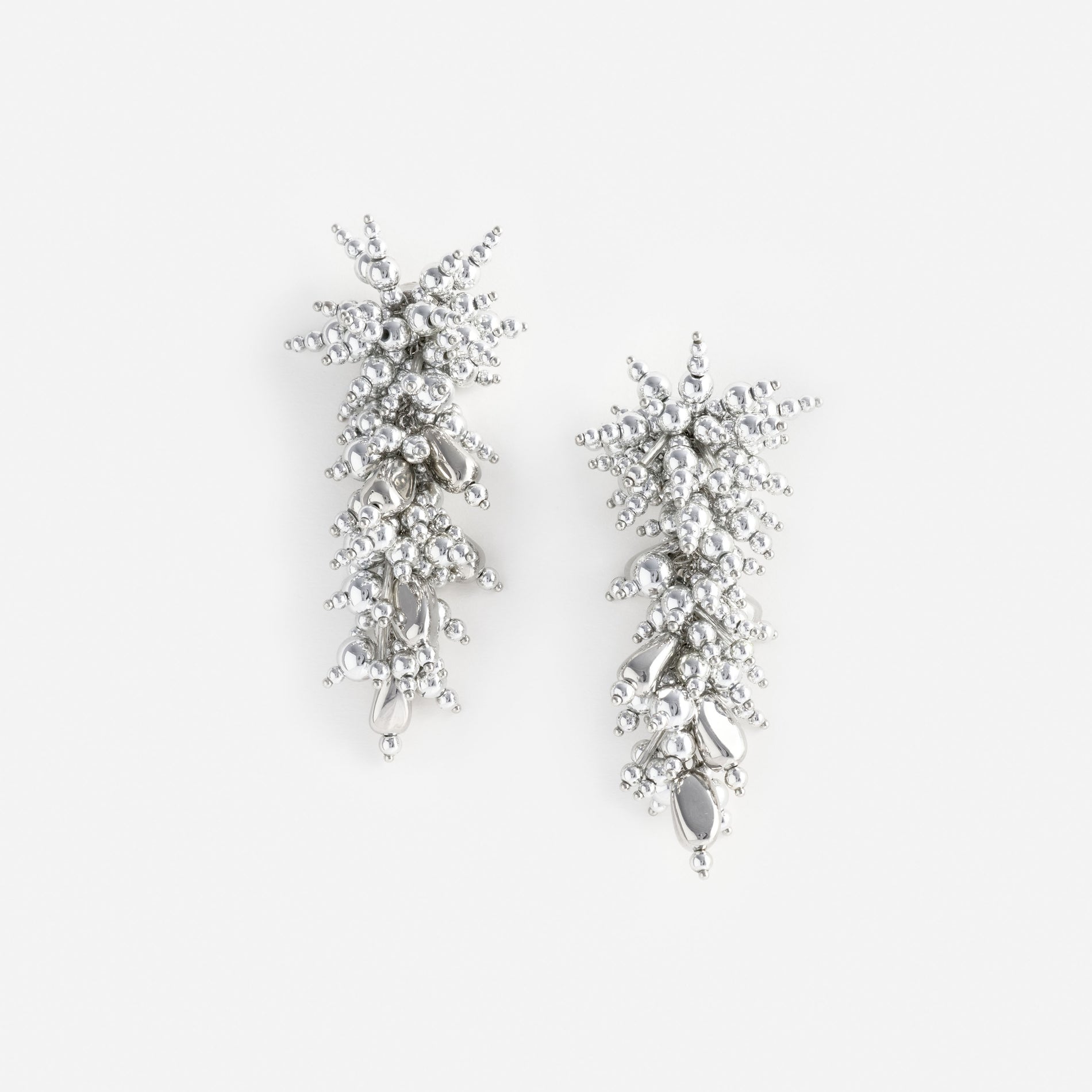 Silver Beaded Dangle Earring