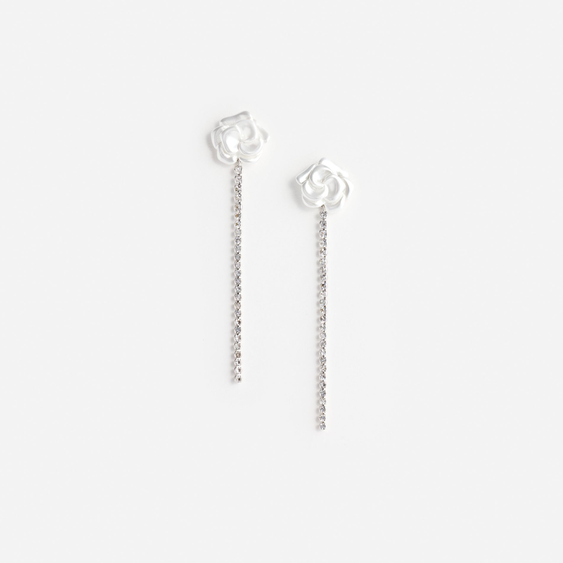 Pearl Flower Crystal Droplet Earring