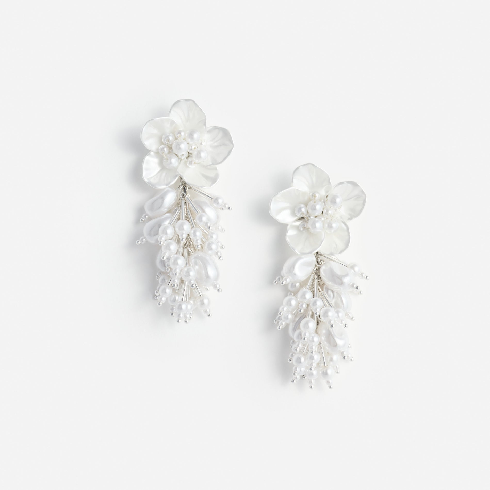 Pearl Flower Beaded Cluster Earring