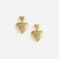 Gold Double Heart Earring