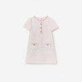 Pink Boucle Braided Trim Dress