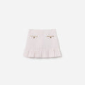 Pink Boucle Pleated Skirt