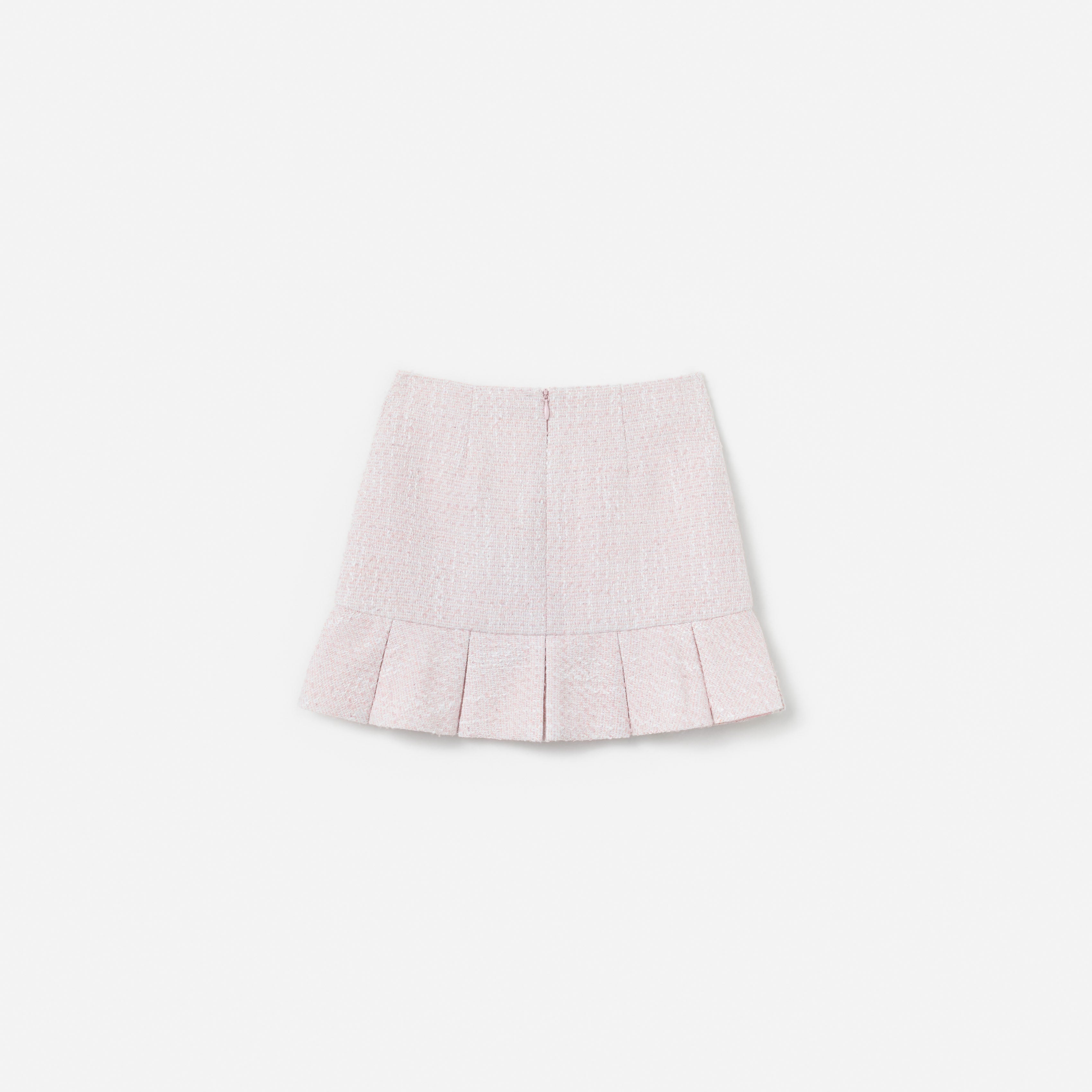 Pink Boucle Pleated Skirt