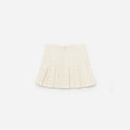 Cream Boucle Pleated Skirt