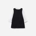 Black Boucle Lace Frill Dress