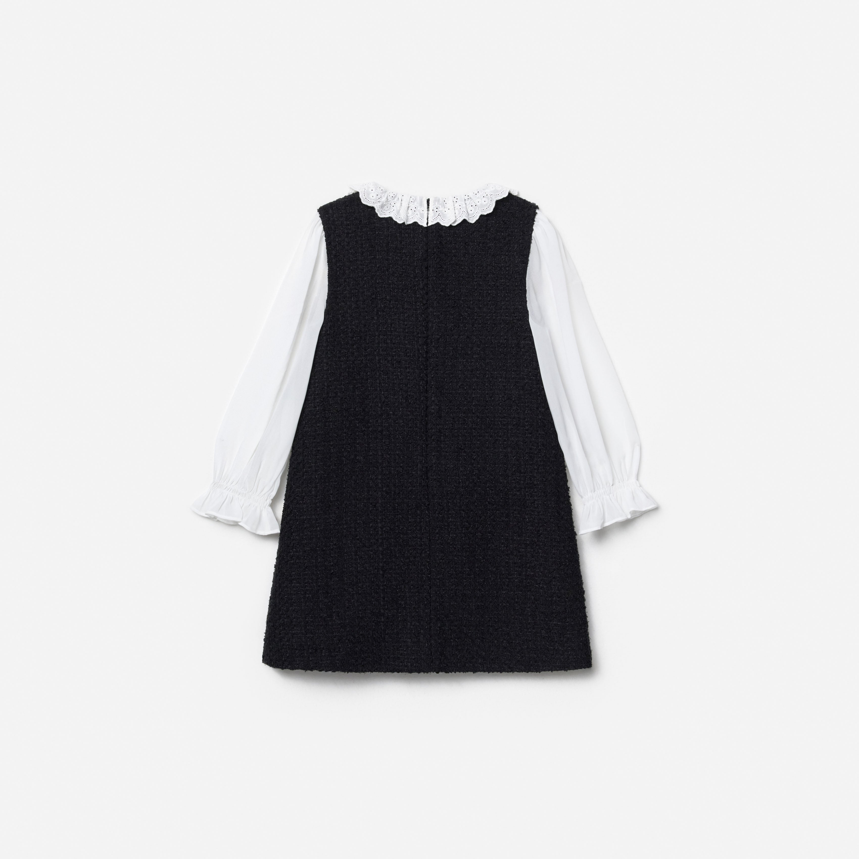 Black Boucle Lace Frill Dress