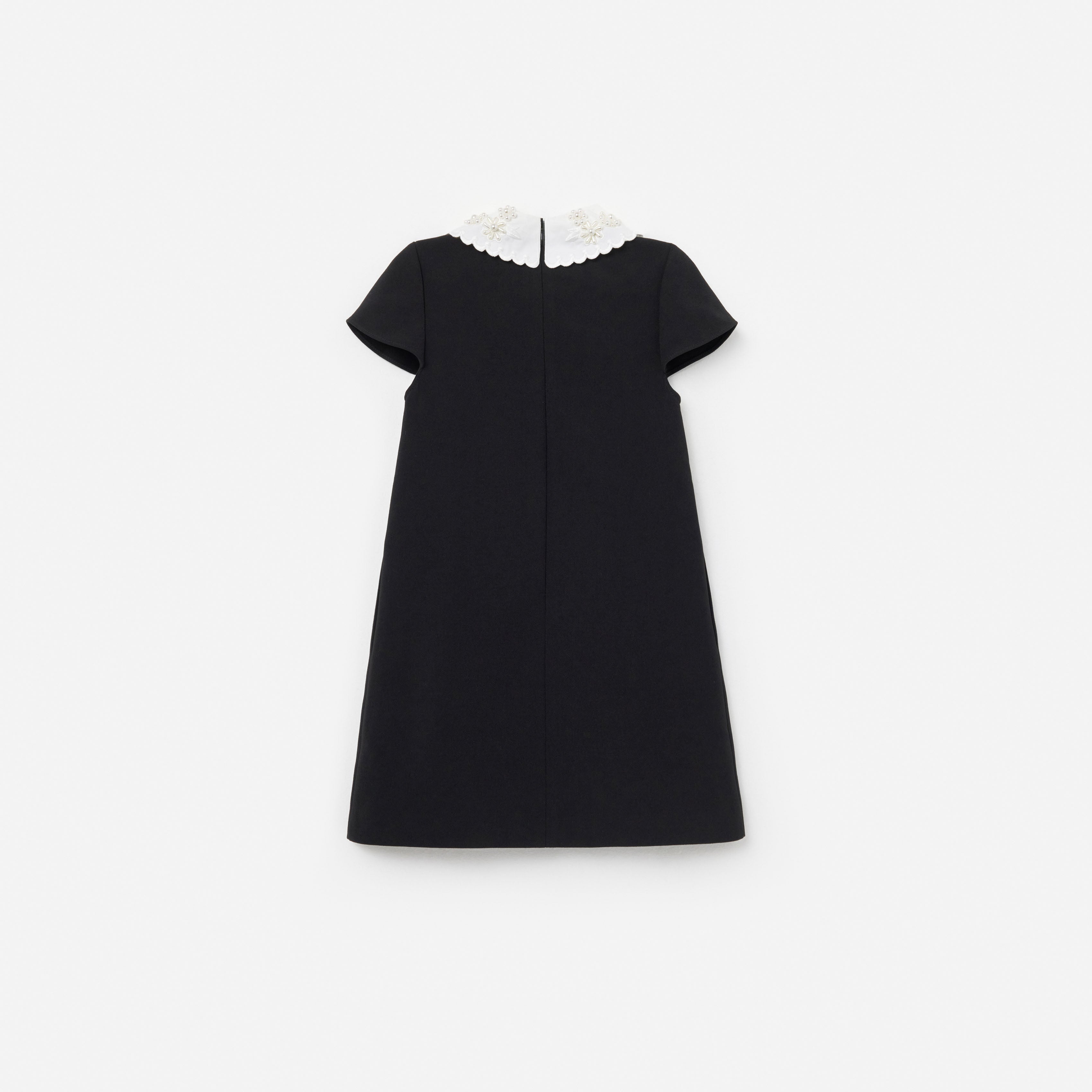 Black Crepe Bow Collar Dress