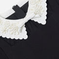 Black Crepe Bow Collar Dress