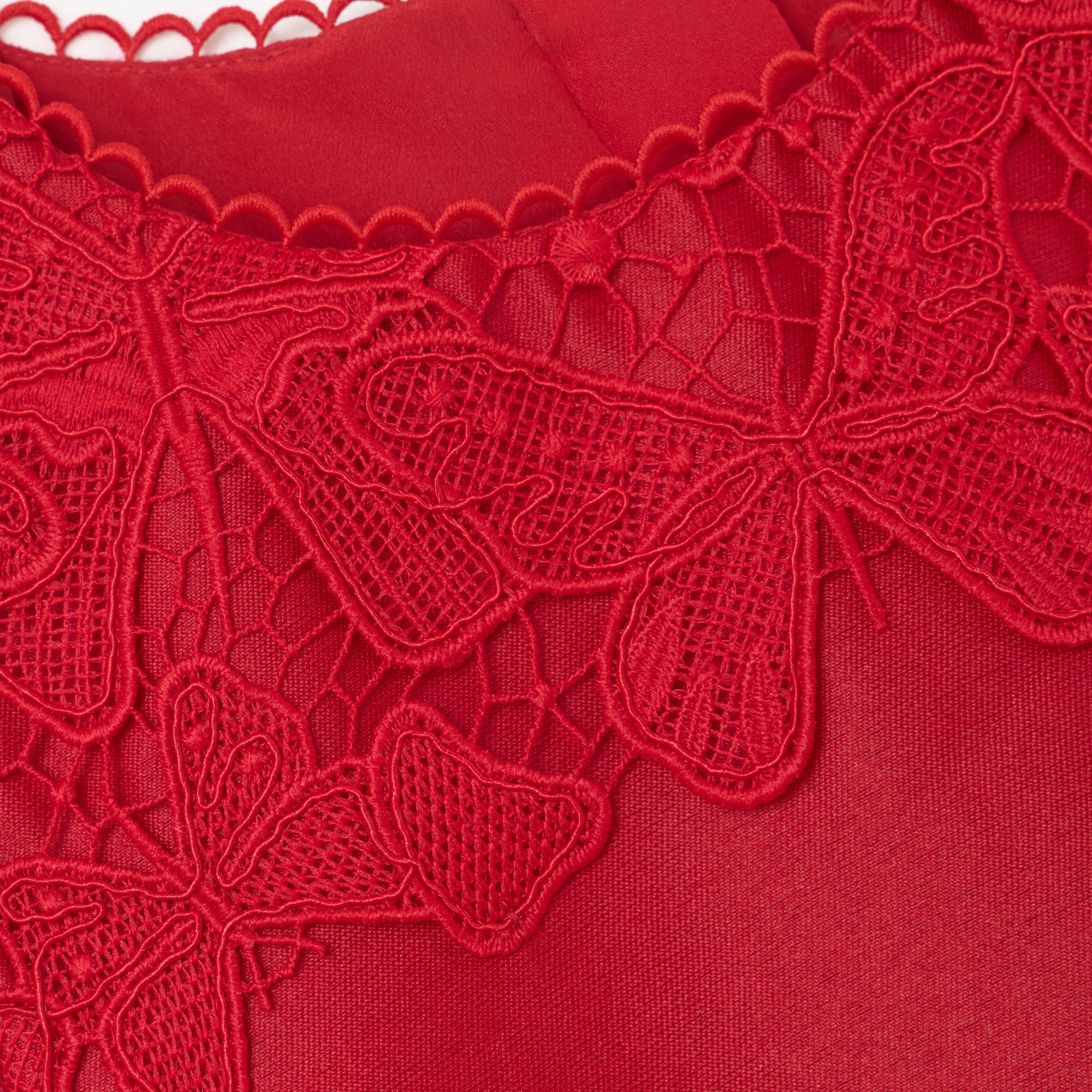 Red Taffeta Lace Dress