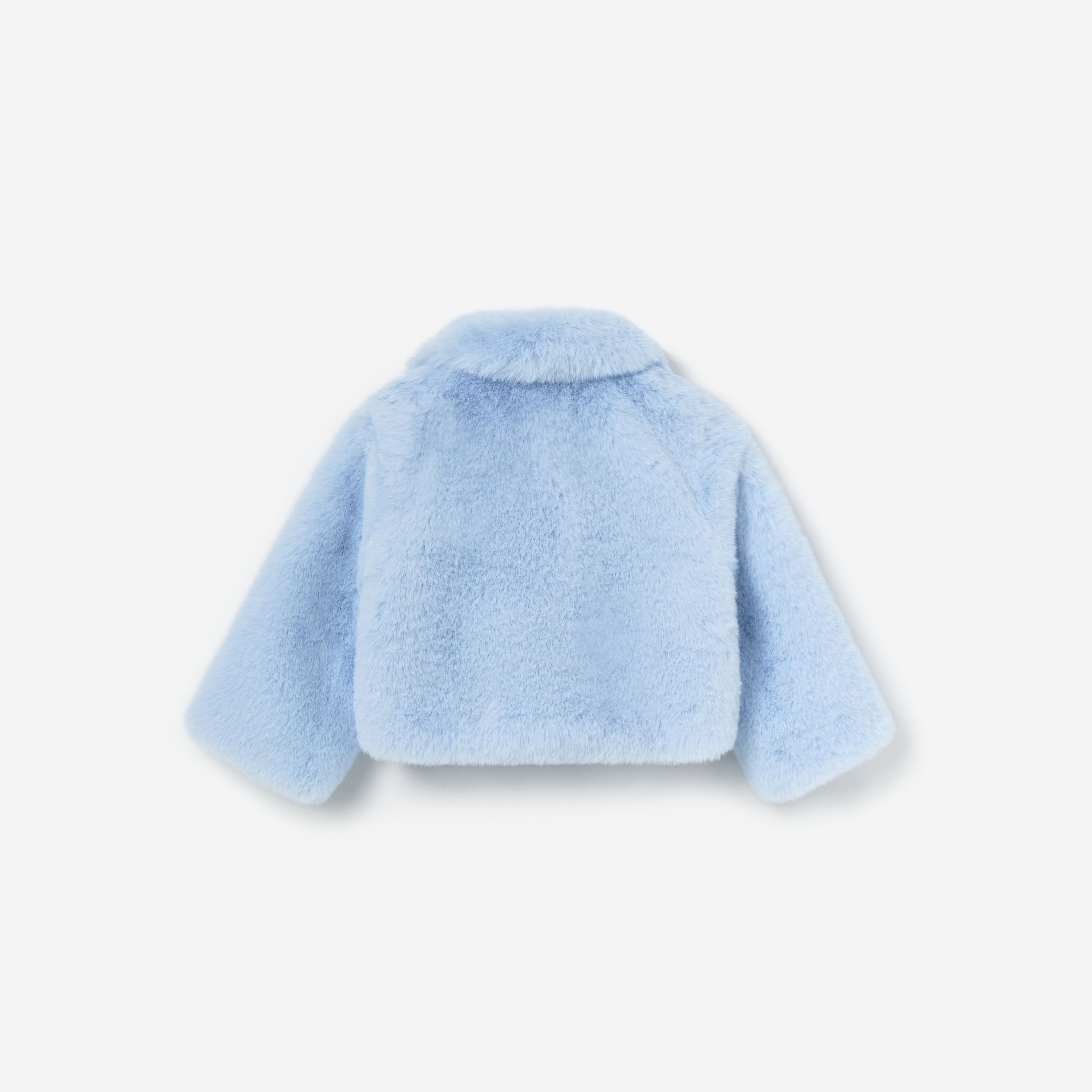 Blue Faux Fur Bow Jacket