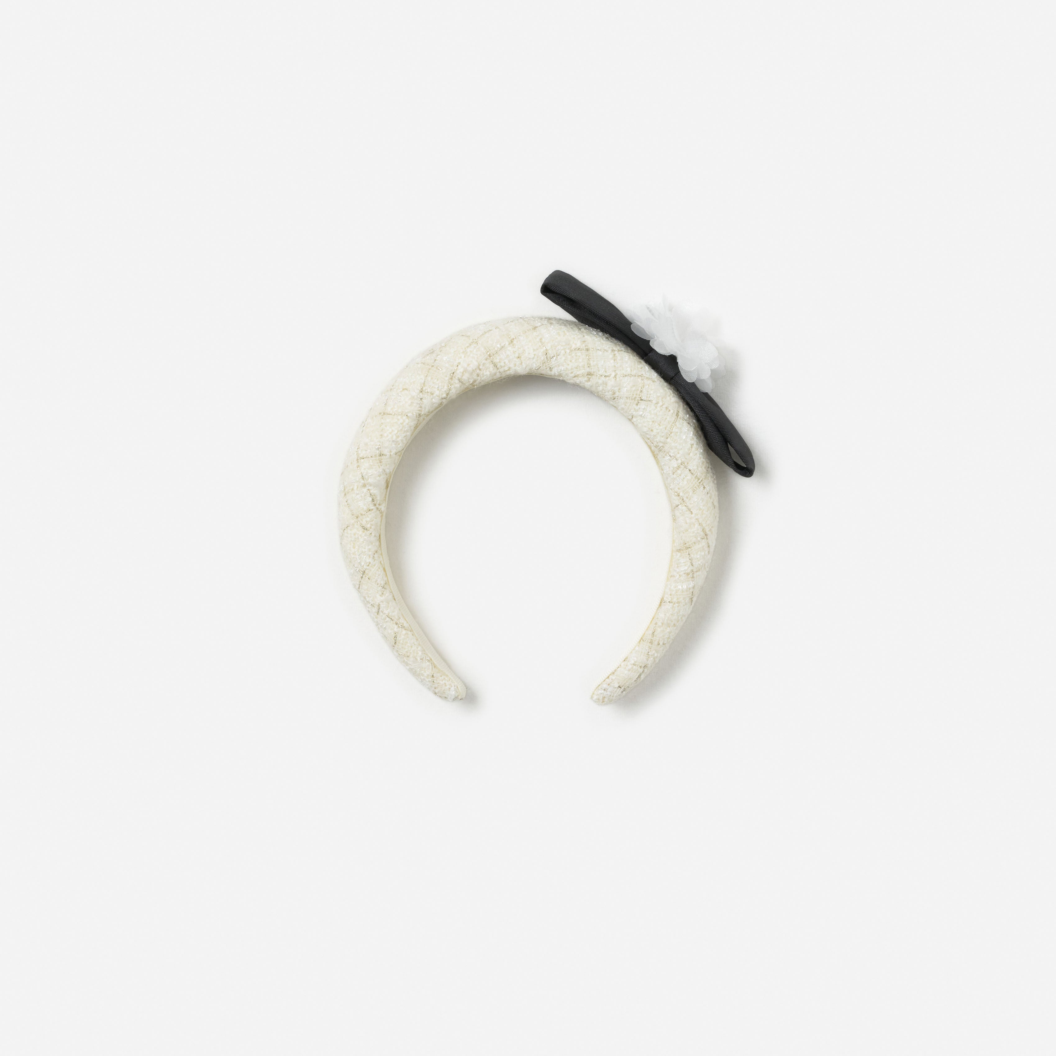 Cream Boucle Flower Bow Headband
