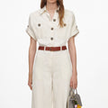 Cream Denim Jumpsuit