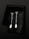 Bow Pearl Droplet Earrings