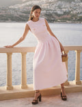 Pink Taffeta Midi Dress