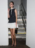 Grey Tailored Cotton Frill Mini Dress