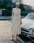 Yellow Crepe Tailored Midi Dress