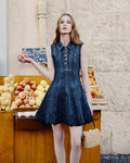 Denim Broderie Mini Dress