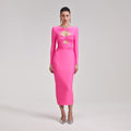Pink Jersey Midi Dress