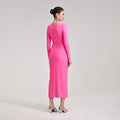 Pink Jersey Midi Dress