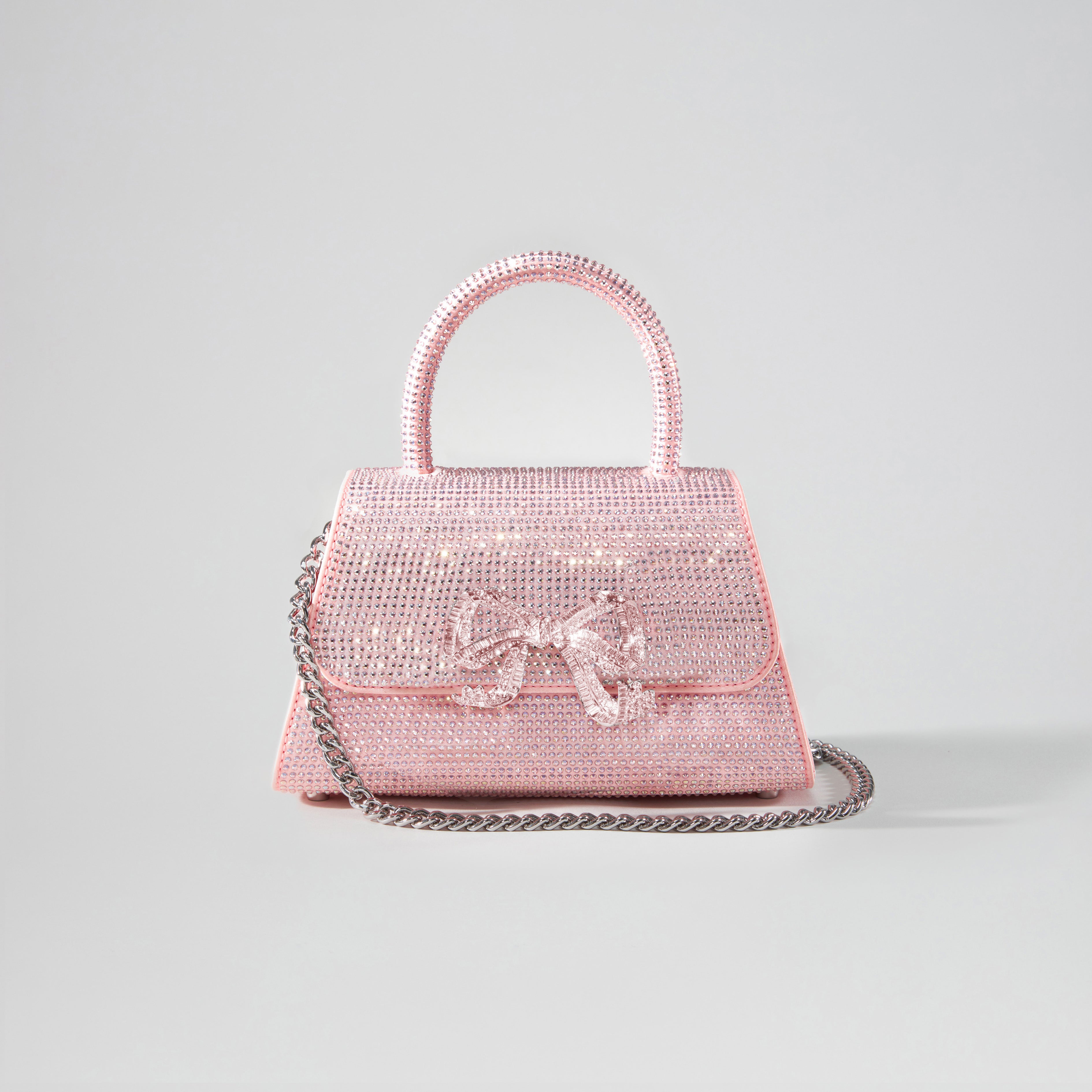 Pink Rhinestone Mini Bow Bag