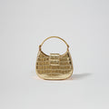 Gold Croc Crescent Bow Micro Bag