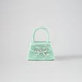 Green Rhinestone Micro Bow Bag