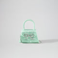 Green Rhinestone Micro Bow Bag