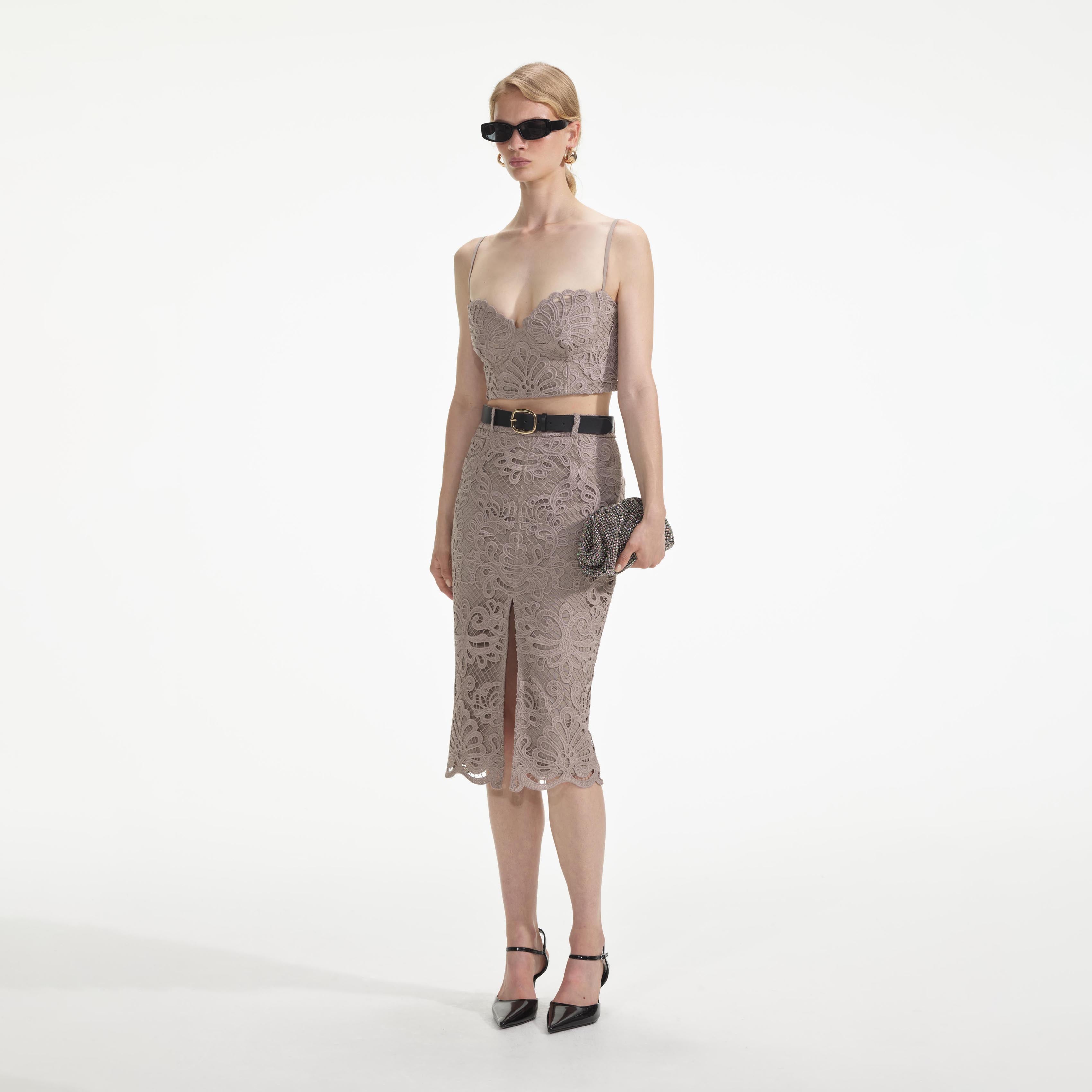 Guipure Lace Crop Top