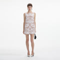 White Guipure Lace Mini Dress