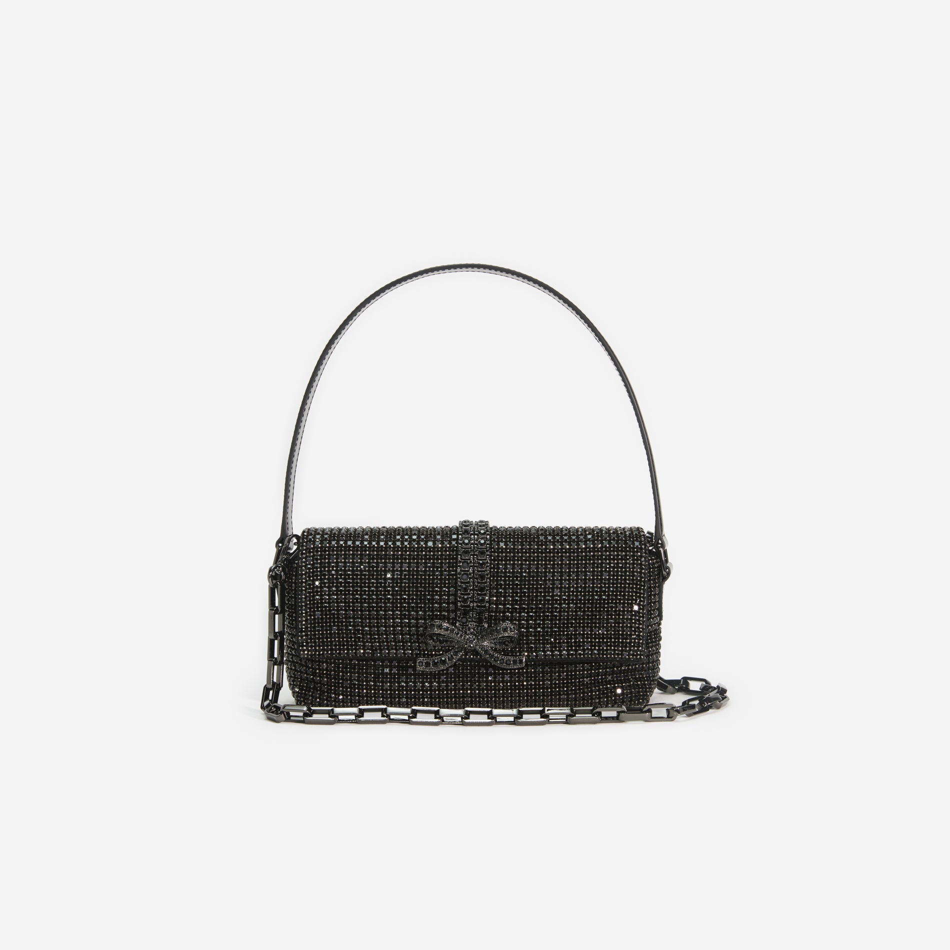 Black Rhinestone Chainmail Shoulder Bag