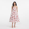 Floral Print Taffeta Midi Dress