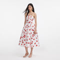 Floral Print Taffeta Midi Dress