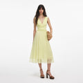 Yellow Chiffon Midi Dress