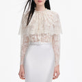 White Lace Cape Maxi Dress