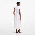 White Jersey Cut Out Midi Dress