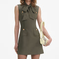 Khaki Twill Mini Dress
