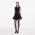 Navy Taffeta Mini Dress