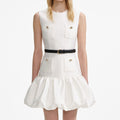 Cream Taffeta Mini Dress
