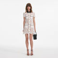 White Lace Contrast Collar Mini Dress