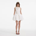 White Halter Neck Mini Dress