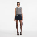 Navy Boucle Skort