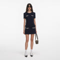 Navy Boucle Mini Dress