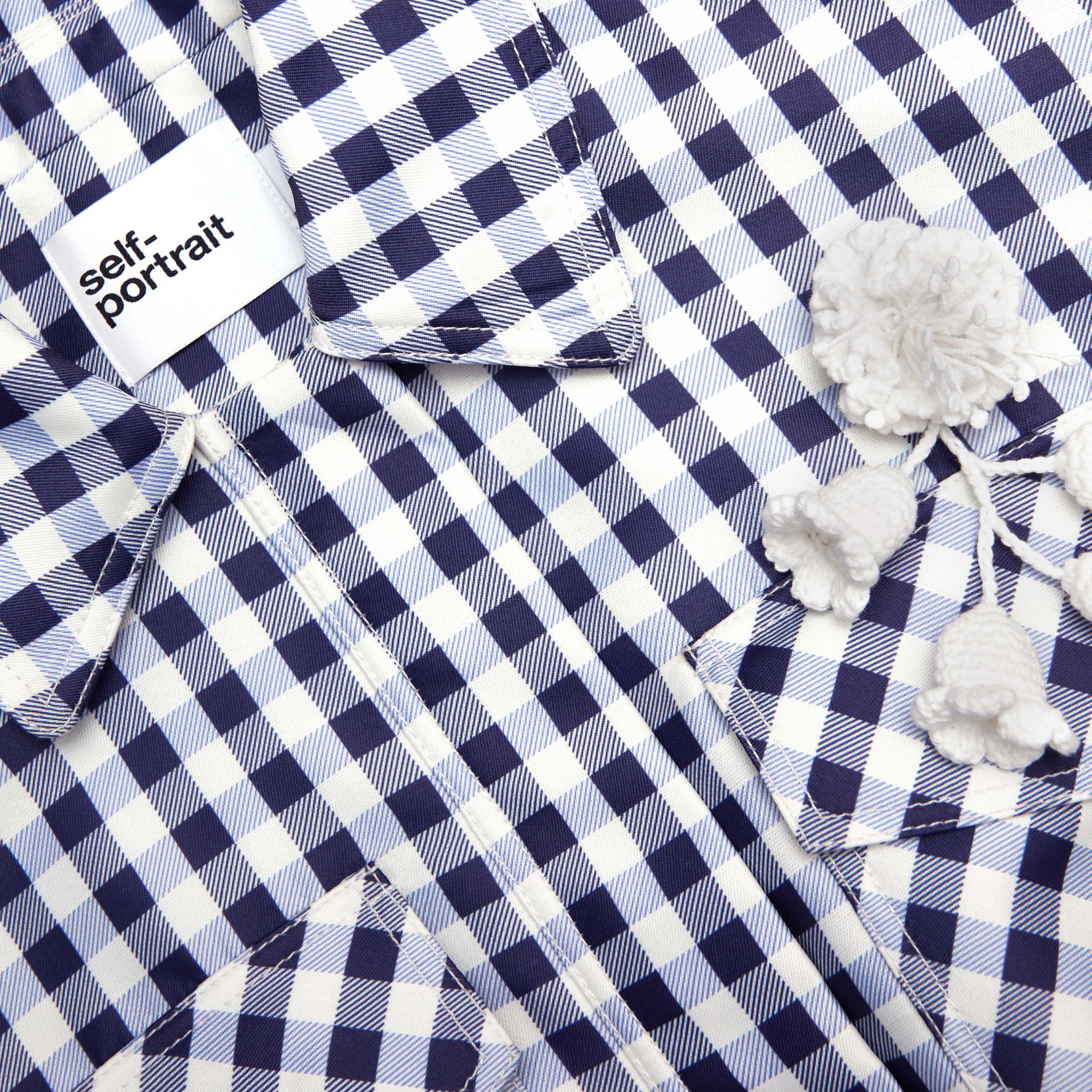 Navy Gingham Taffeta Jacket